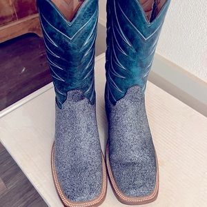 Javelina hair turquoise cowboy western boots